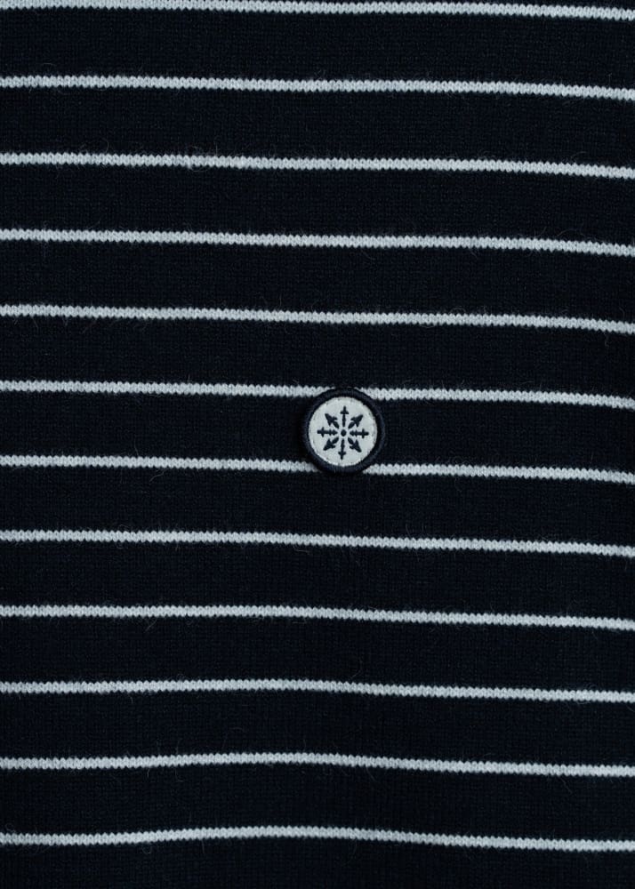 Champlain- Striped Knit Sweater in Navy - & Knitwear