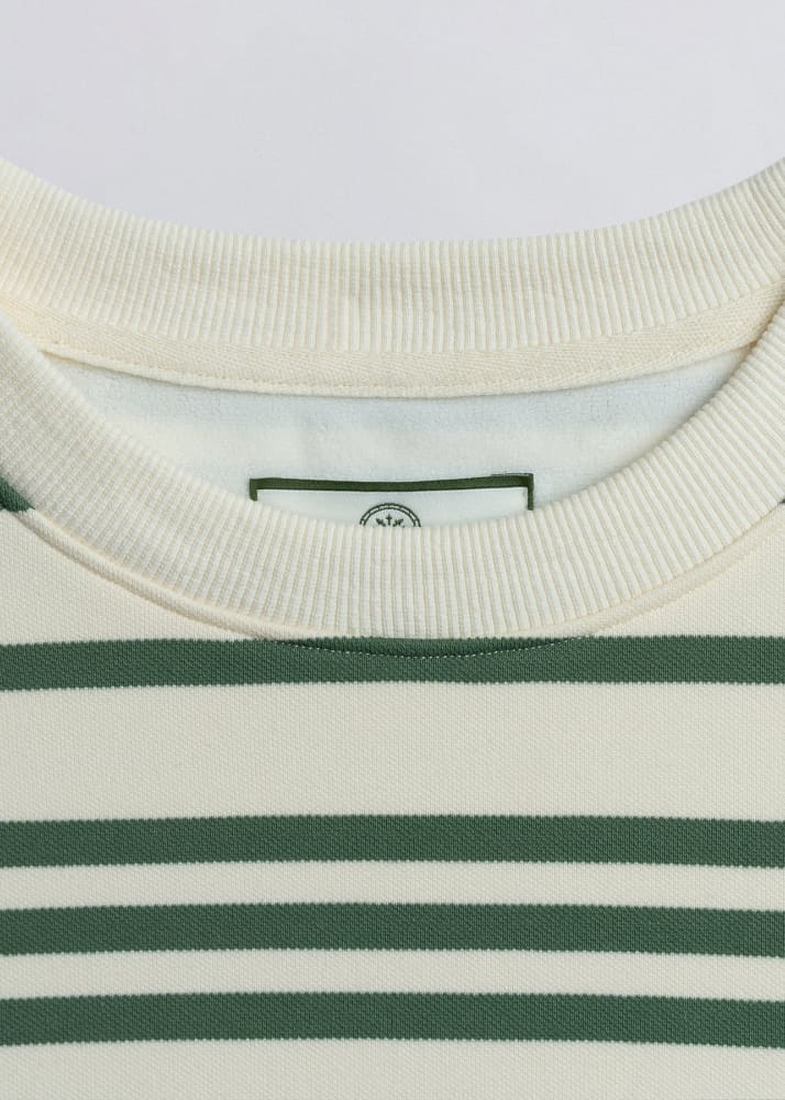 Champlain- Striped Sweater in Cream - & Knitwear