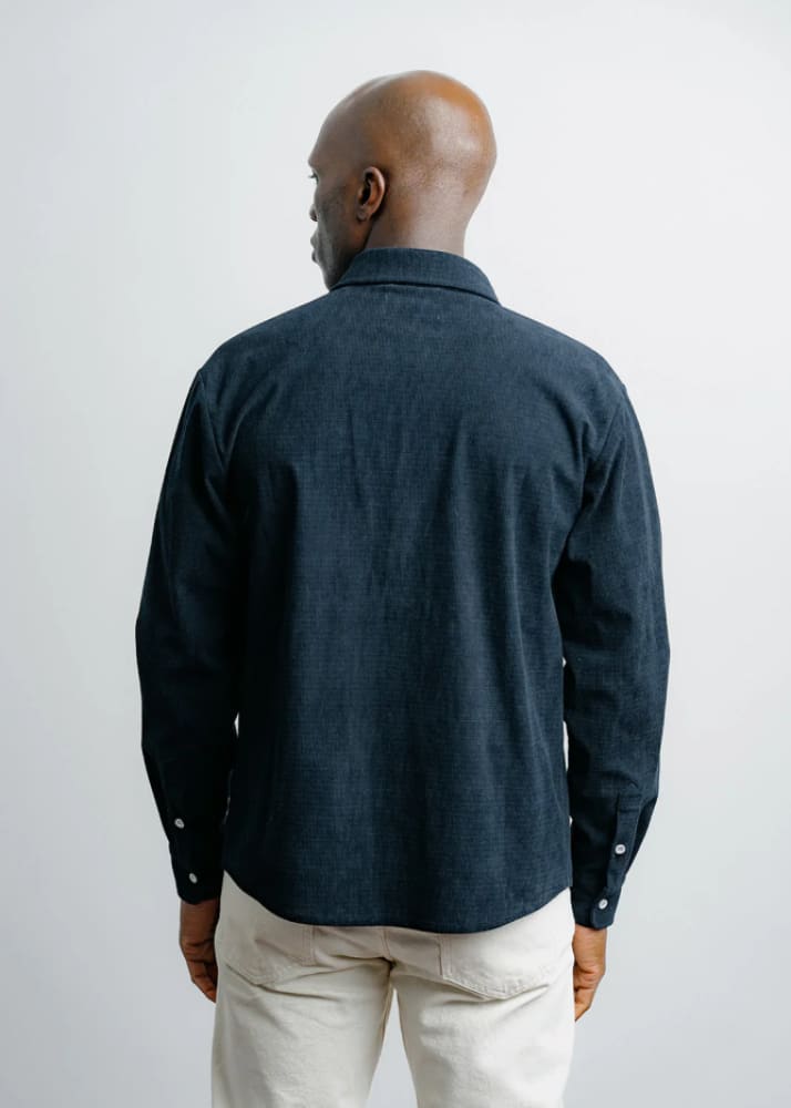 Champlain- Textured Overshirt in Navy - Jacket