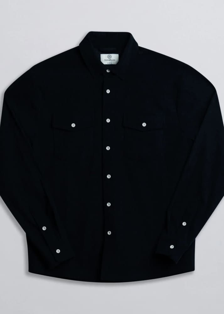 Champlain- Textured Overshirt in Navy - Jacket