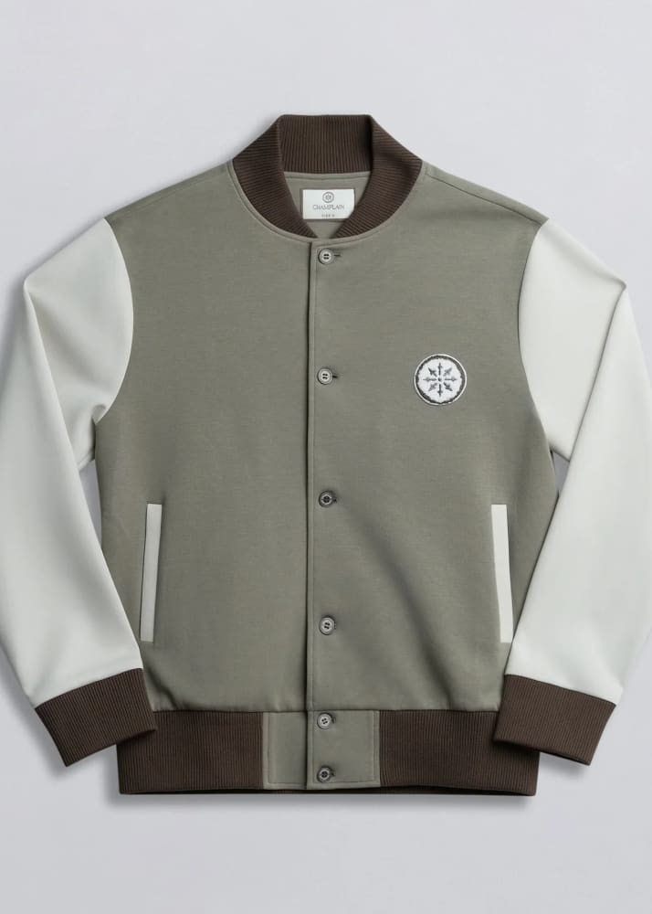 Champlain- Varsity Jacket in Cream