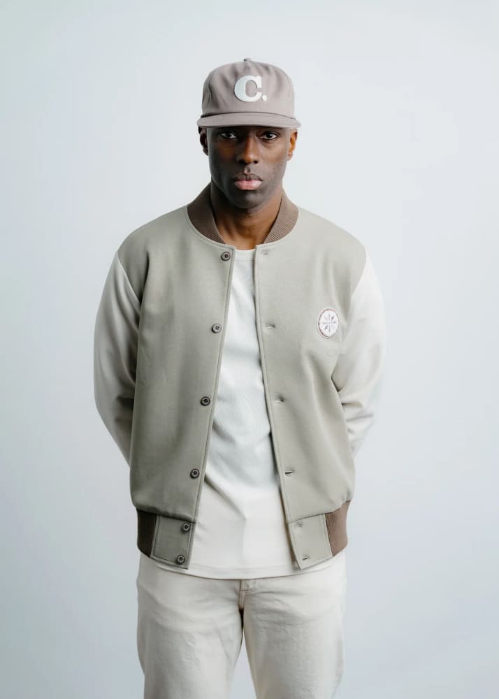 Champlain- Varsity Jacket in Cream