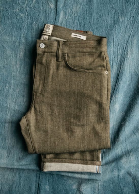 KATO- The Hammer Straight Jeans in Dark Green Raw - jean