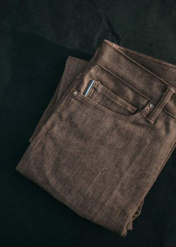 Kato - The Pen Slim Jean in 10.5OZ Brown Raw Selvedge