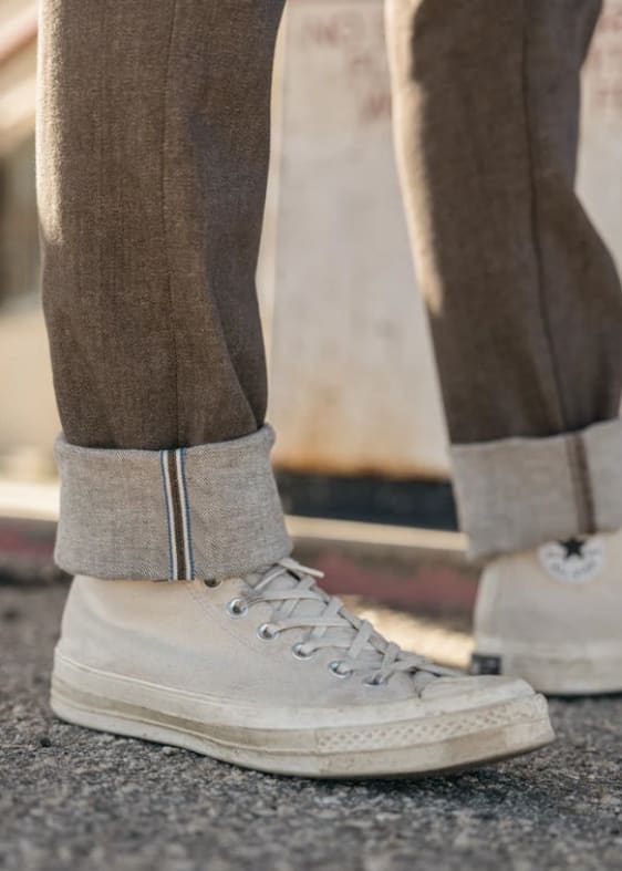 Kato - The Pen Slim Jean in 10.5OZ Brown Raw Selvedge