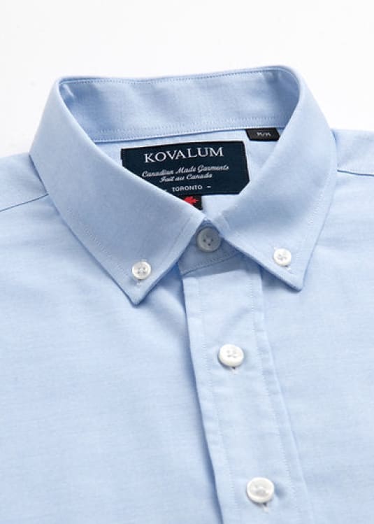 Kovalum - Oxford Long Sleeve Button Down - Light Blue / S