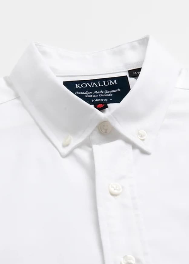 Kovalum - Oxford Long Sleeve Button Down - White / S