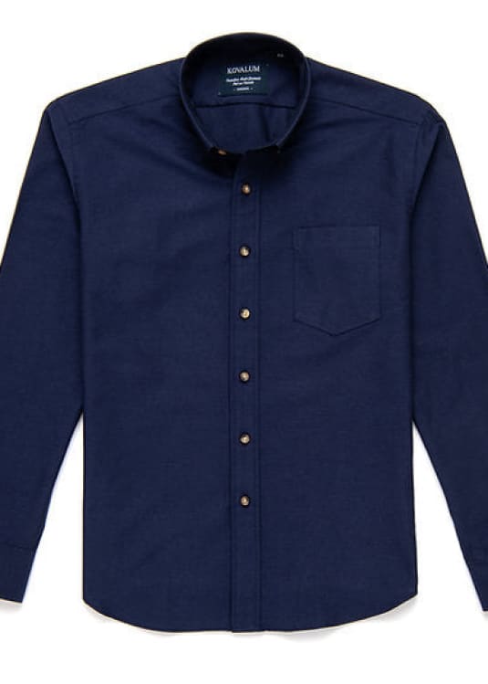 Kovalum - Oxford Long Sleeve Button in Dark Navy - S