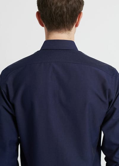 Kovalum - Oxford Long Sleeve Button in Dark Navy - button