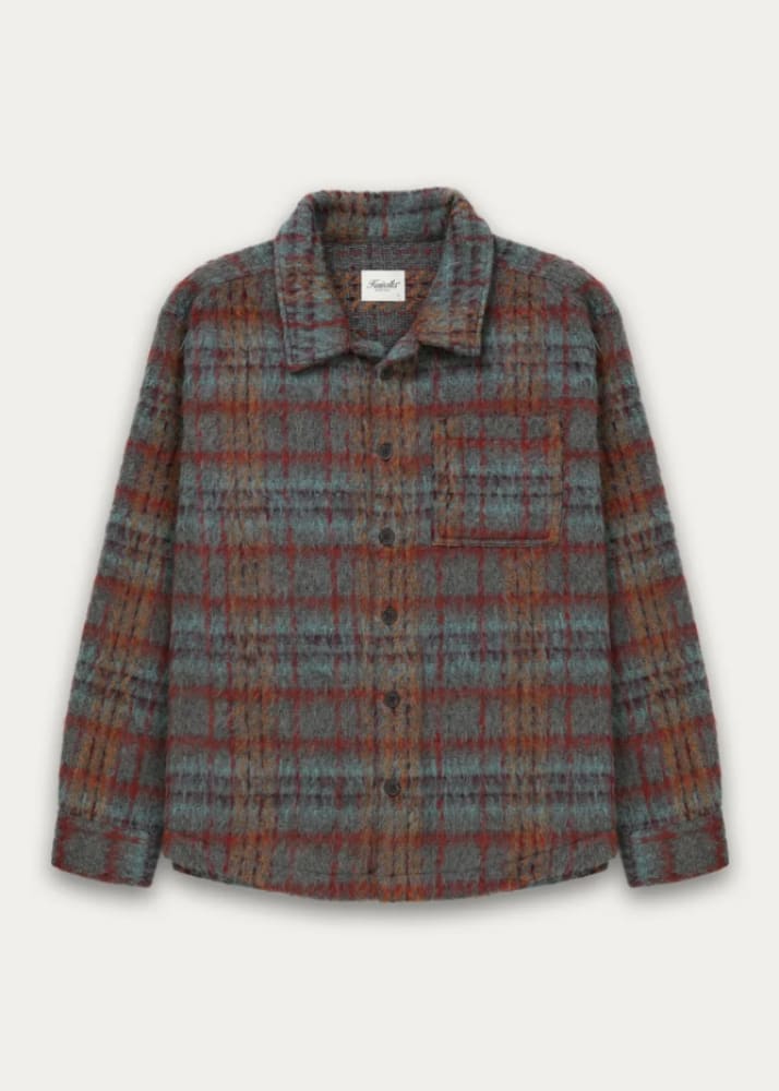 Kuwalla- Faux Mohair Shirt in Blue - Overshirt