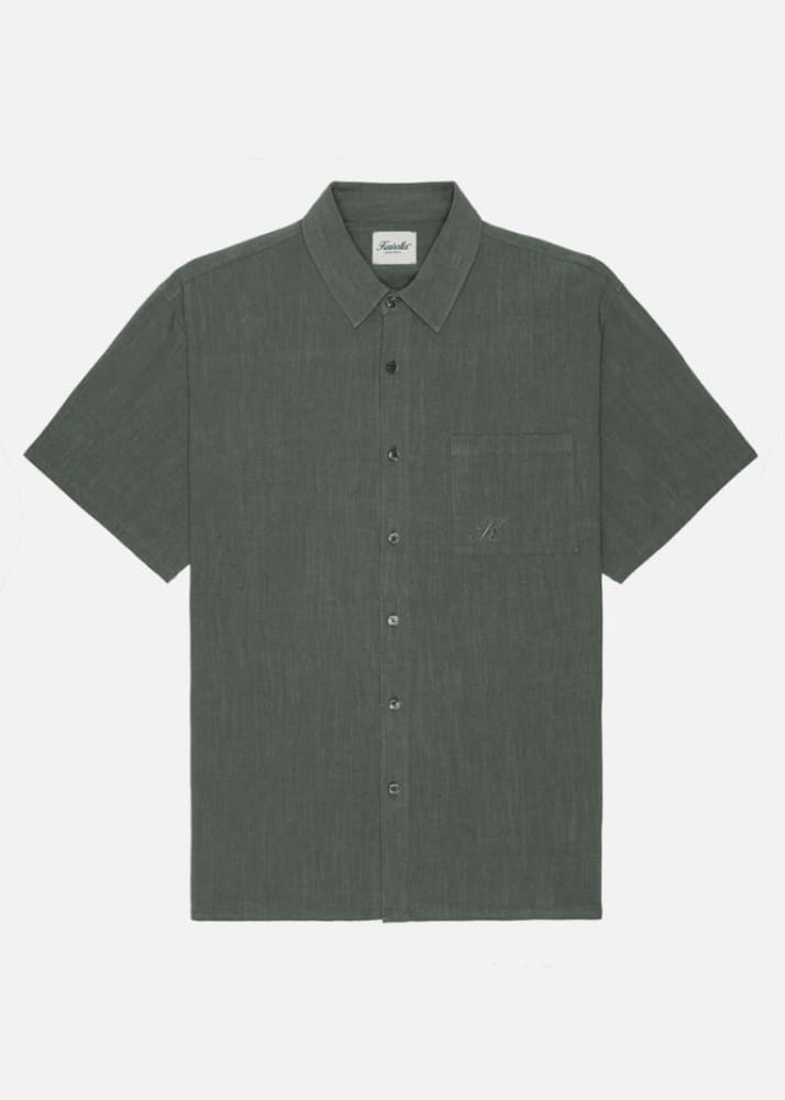 Kuwalla - Linen Shirt in Olive - S - Tops