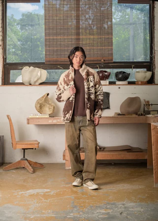 Kuwalla- Printed Sherpa Fleece Jacket Desert Stallion