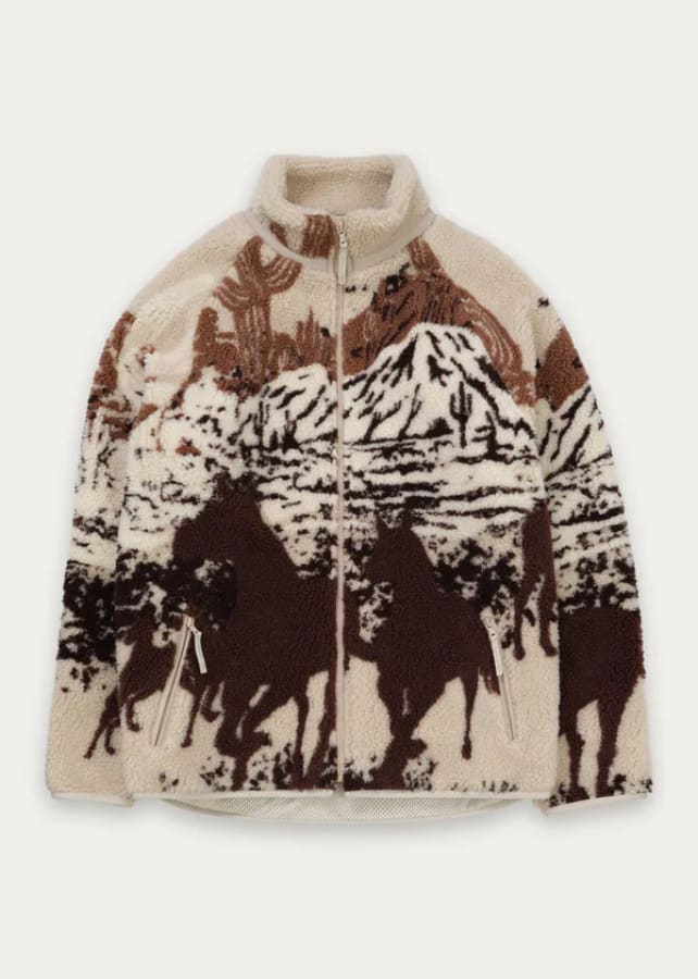 Kuwalla- Printed Sherpa Fleece Jacket Desert Stallion