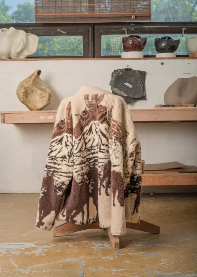 Kuwalla- Printed Sherpa Fleece Jacket Desert Stallion