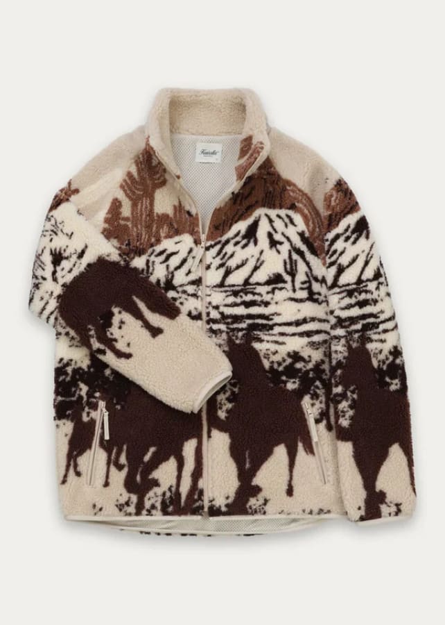 Kuwalla- Printed Sherpa Fleece Jacket Desert Stallion