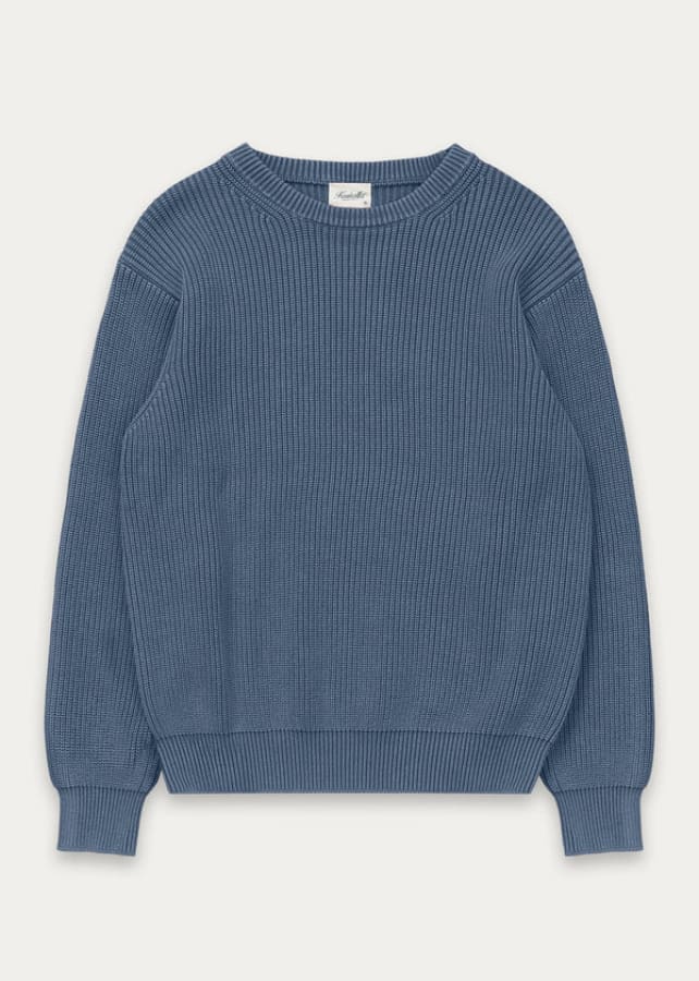 Kuwalla- Vintage Knit Crew in Blue - Sweater & Knitwear