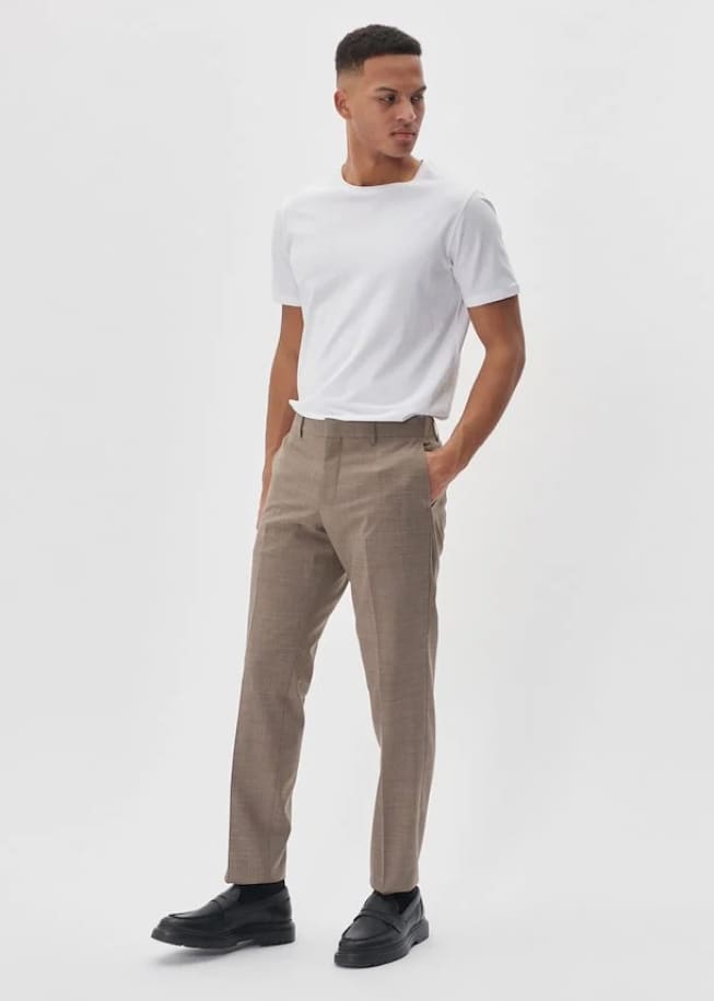 Matinique - Alas Trousers in Silver Sage Melange - bottom