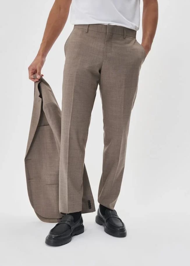 Matinique - Alas Trousers in Silver Sage Melange - bottom