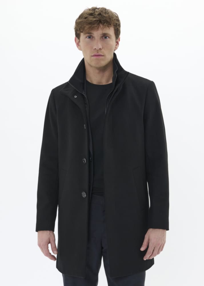 Matinique- Harvey Classic Wool Coat in Black - Jacket