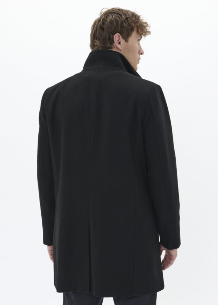 Matinique- Harvey Classic Wool Coat in Black - Jacket