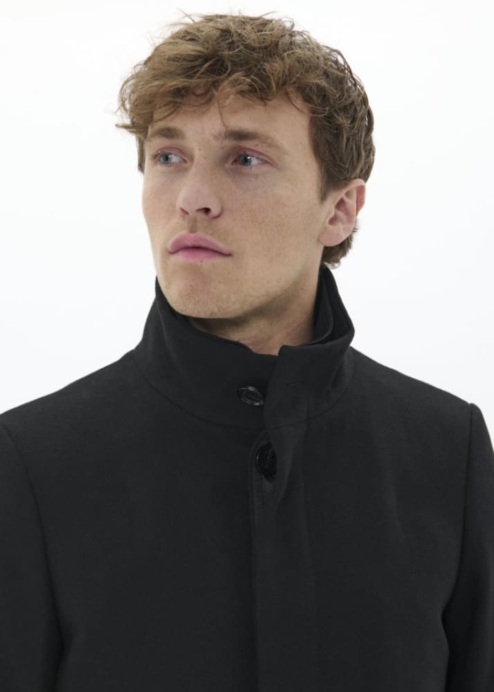 Matinique- Harvey Classic Wool Coat in Black - Jacket