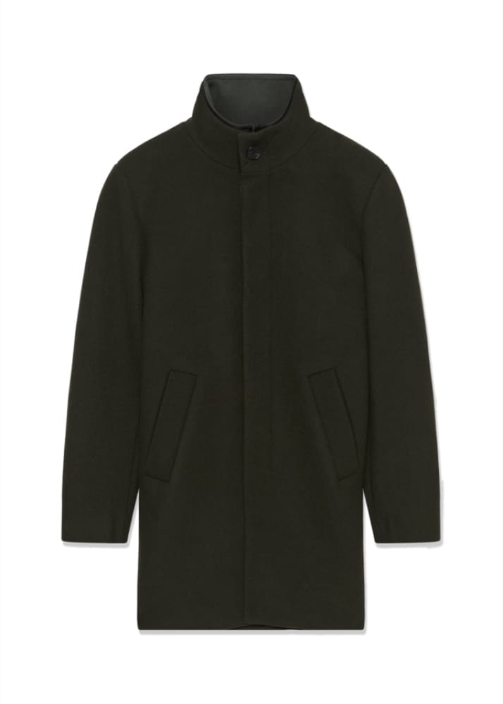 Matinique- Harvey Classic Wool Coat in Forest Night - Jacket