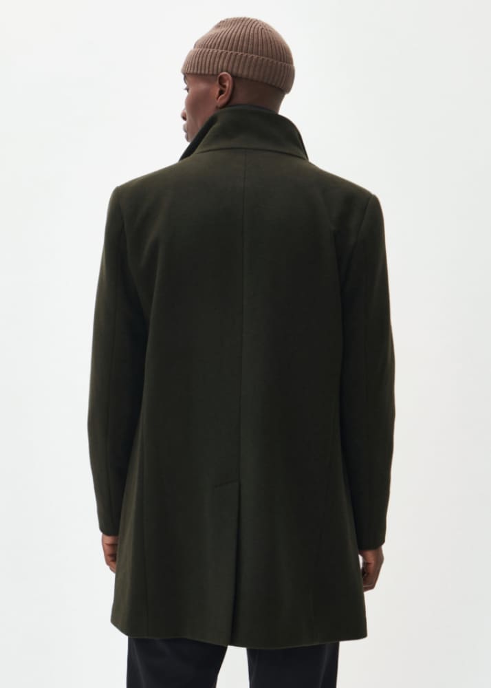 Matinique- Harvey Classic Wool Coat in Forest Night - Jacket