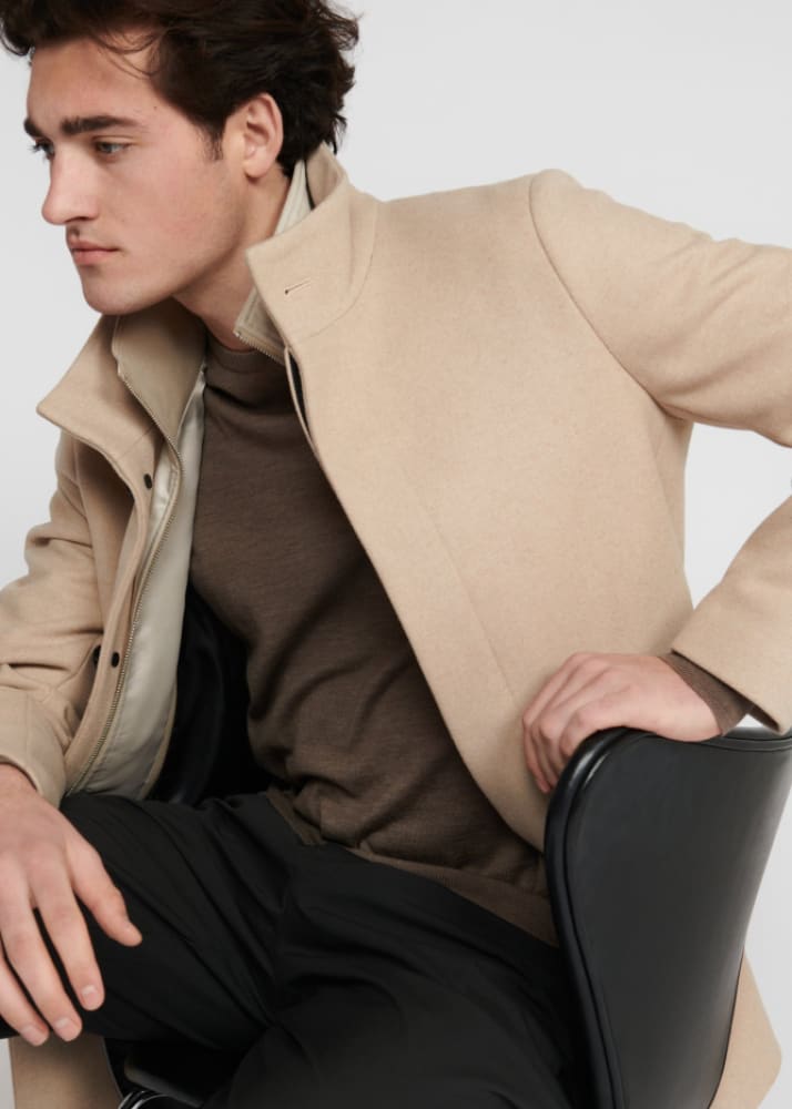 Matinique- Harvey Classic Wool Coat in Plaza Taupe - Jacket