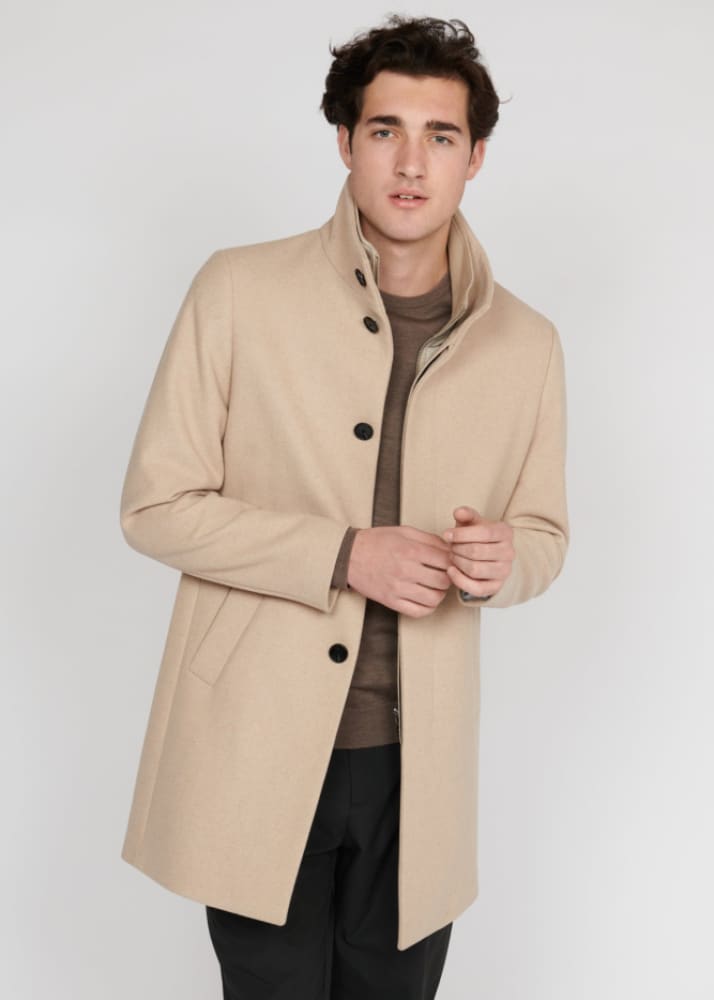 Matinique- Harvey Classic Wool Coat in Plaza Taupe - Jacket
