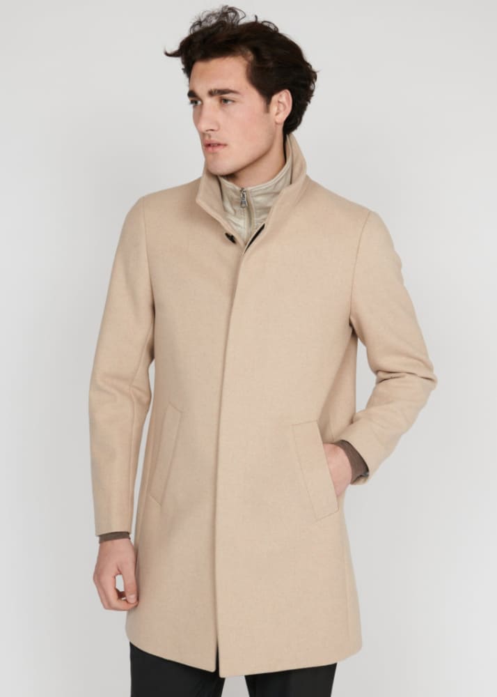 Matinique- Harvey Classic Wool Coat in Plaza Taupe - Jacket