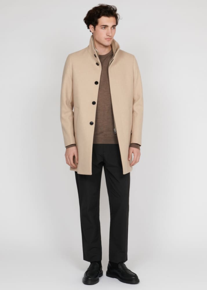 Matinique- Harvey Classic Wool Coat in Plaza Taupe - Jacket