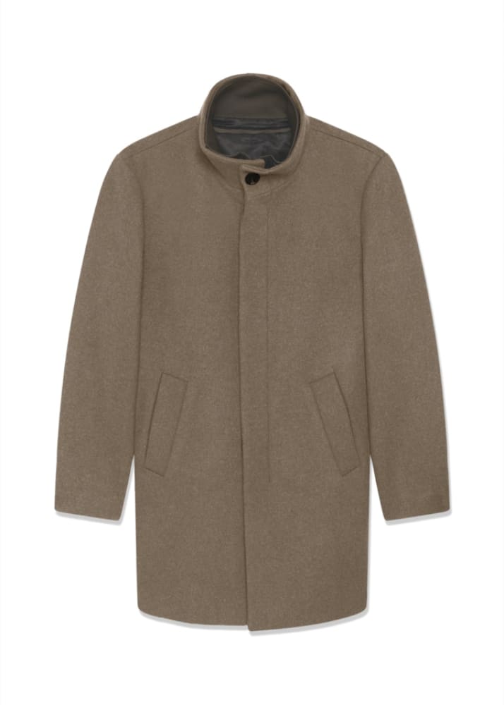 Matinique- Harvey Classic Wool Coat in Walnut - Jacket