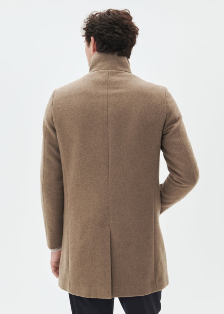 Matinique- Harvey Classic Wool Coat in Walnut - Jacket