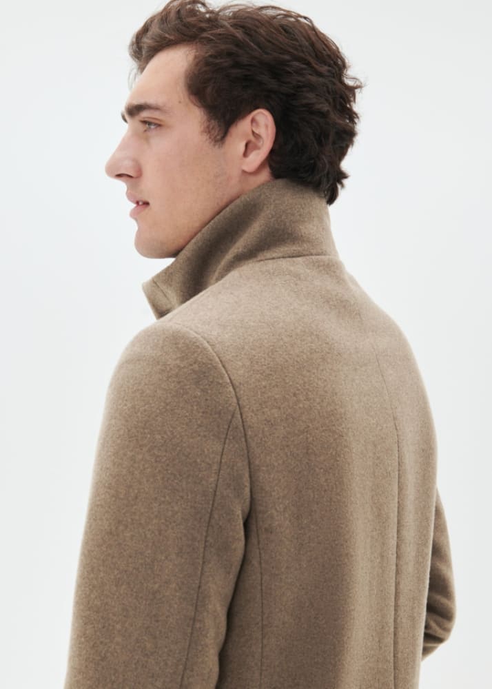 Matinique- Harvey Classic Wool Coat in Walnut - Jacket