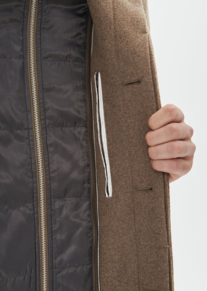 Matinique- Harvey Classic Wool Coat in Walnut - Jacket