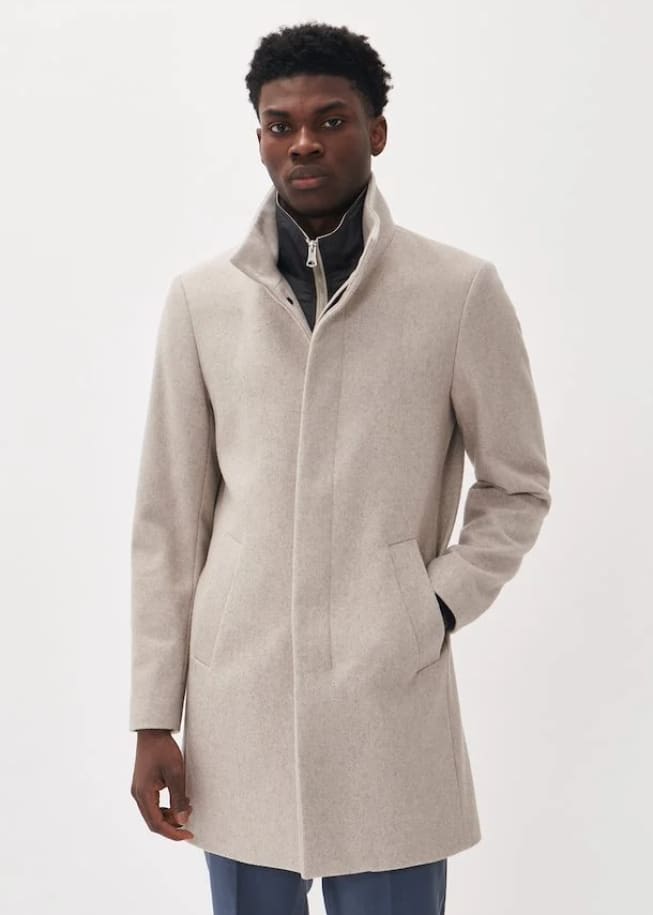 Matinique- Harvey Classic Wool Coat - Simply Taupe / M