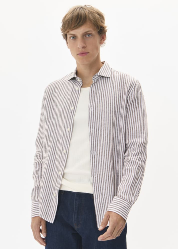 Matinique - Marc Linen Button Down in Nut - Shirting