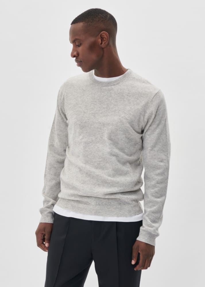 Matinique- Mordy Cashmere Knit - Light Grey / S - sweater