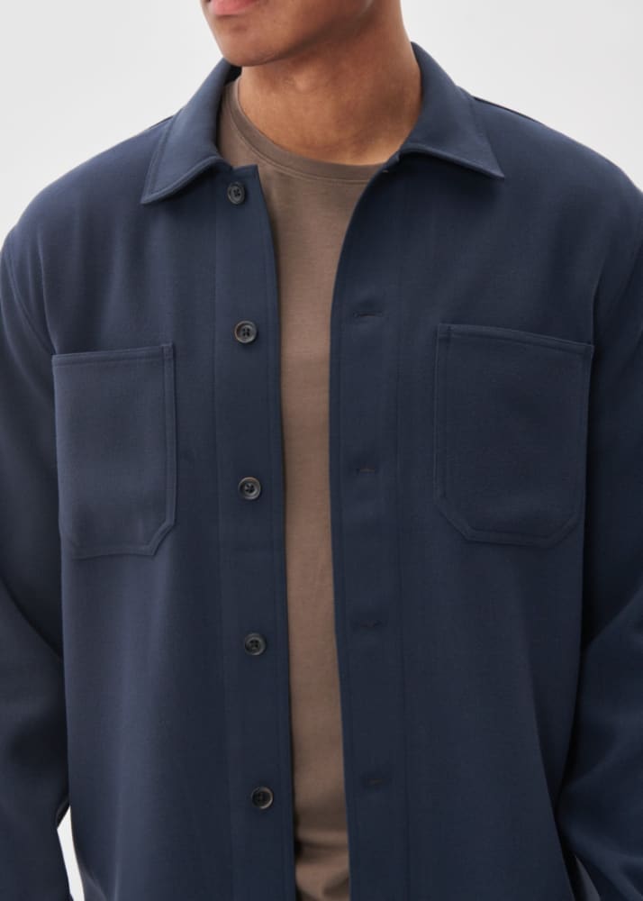 Matinique- Pelton Overshirt In Dark Navy