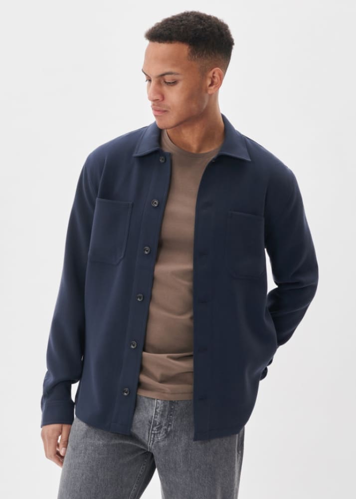 Matinique- Pelton Overshirt In Dark Navy