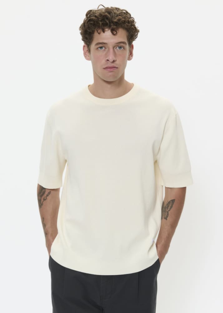 Matinique - Trivolt 73 Knitted Pullover Tee in Vanilla Ice
