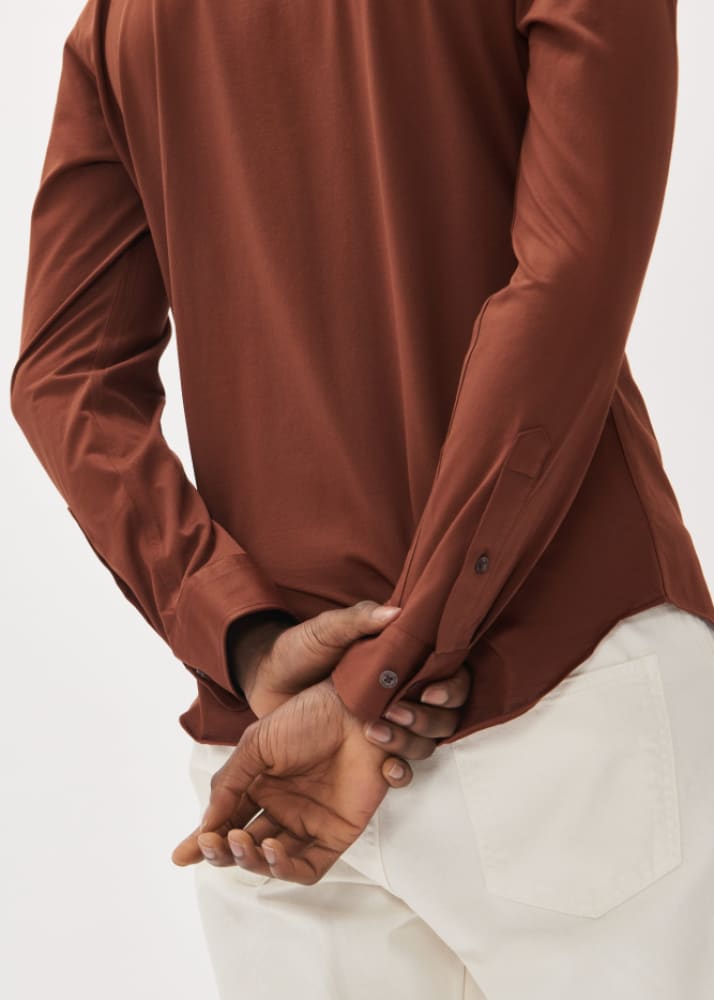 Matinique - Trostol Button Down in Cambridge Brown - button