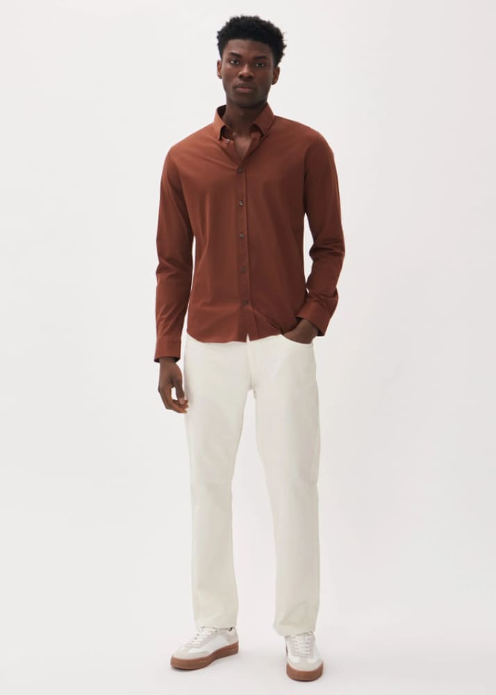 Matinique - Trostol Button Down in Cambridge Brown - button