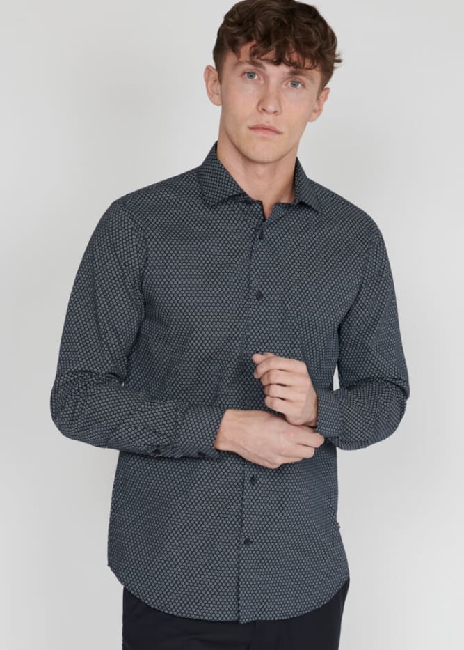 Matinique- Trostol Button Down in Dark Navy - button