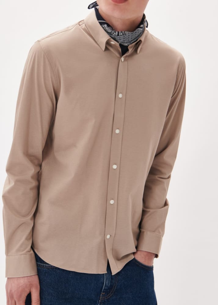 Matinique - Trostol Button Up Shirt in Simply Taupe