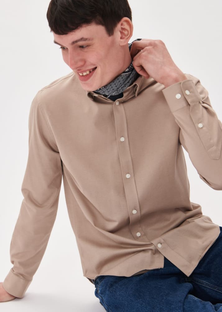 Matinique - Trostol Button Up Shirt in Simply Taupe