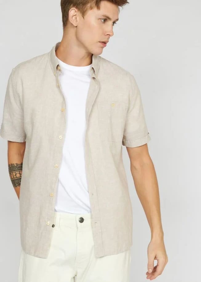 Matinique- Trostol Linen Button Down Short Sleeve Shirt