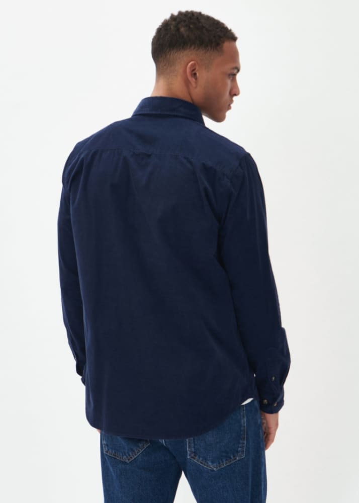 Matinique- Trostol Micro-Corduroy Button Up Shirt in Dark