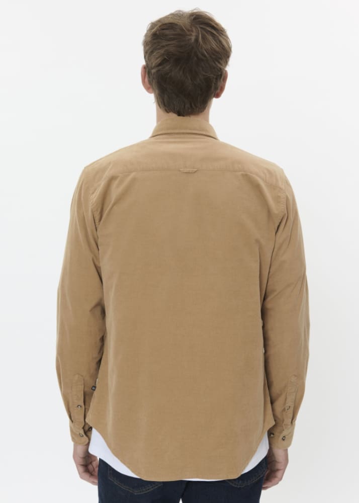 Matinique- Trostol Micro-Corduroy Button Up Shirt in Tannin