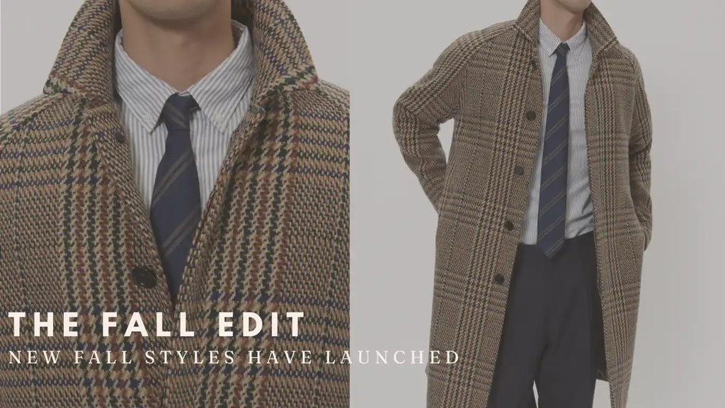 Men’s brown plaid long coat.